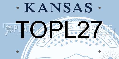 TOPL27 Kansas License Plate