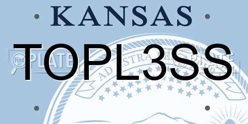 TOPL3SS Kansas License Plate
