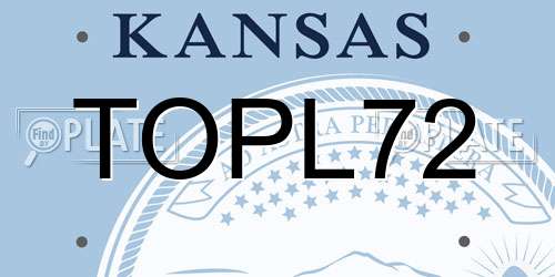 TOPL72 Kansas License Plate