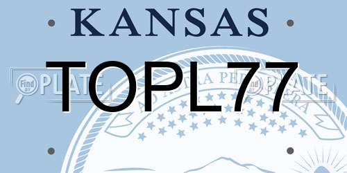TOPL77 Kansas License Plate