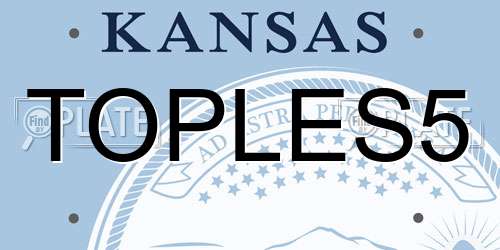 TOPLES5 Kansas License Plate
