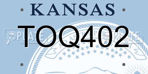 TOQ402 Kansas License Plate