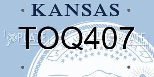 TOQ407 Kansas License Plate