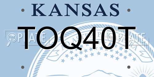 TOQ40T Kansas License Plate