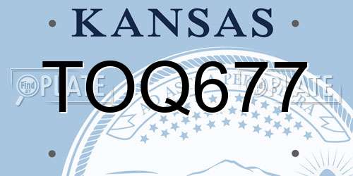 TOQ677 Kansas License Plate