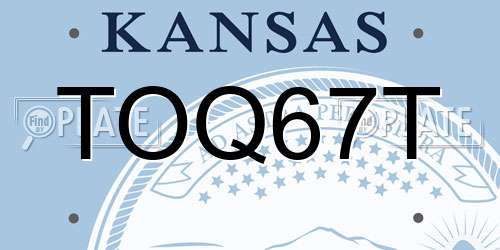 TOQ67T Kansas License Plate