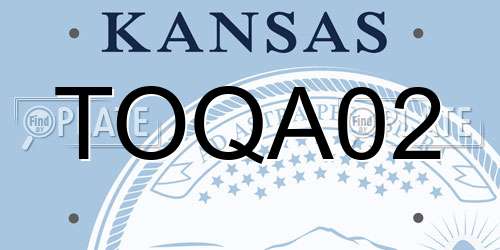 TOQA02 Kansas License Plate