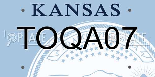 TOQA07 Kansas License Plate