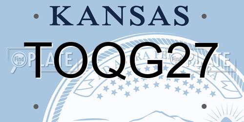 TOQG27 Kansas License Plate