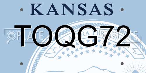 TOQG72 Kansas License Plate