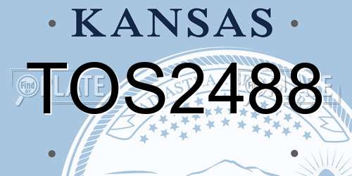 TOS2488 Kansas License Plate