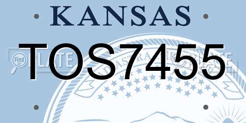 TOS7455 Kansas License Plate