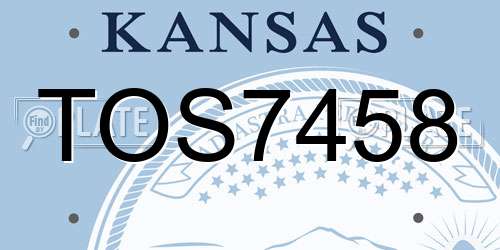 TOS7458 Kansas License Plate