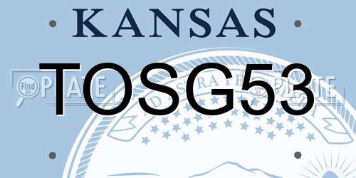 TOSG53 Kansas License Plate
