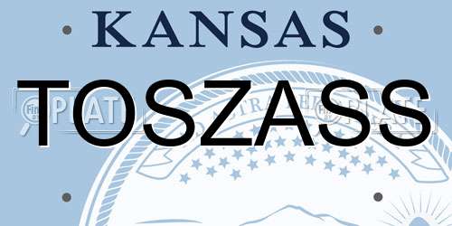 TOSZASS Kansas License Plate