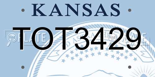 TOT3429 Kansas License Plate