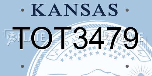 TOT3479 Kansas License Plate