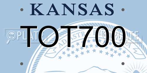 TOT700 Kansas License Plate