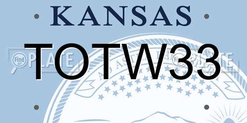 TOTW33 Kansas License Plate