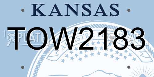 TOW2183 Kansas License Plate