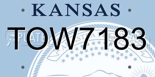 TOW7183 Kansas License Plate