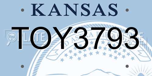 TOY3793 Kansas License Plate