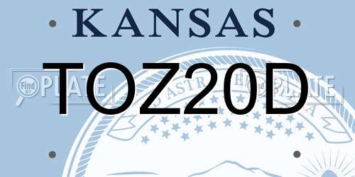 TOZ20D Kansas License Plate