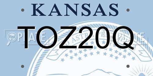 TOZ20Q Kansas License Plate