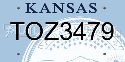 TOZ3479 Kansas License Plate