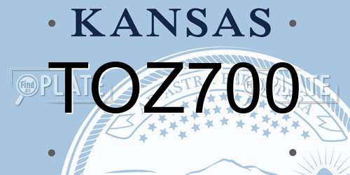 TOZ700 Kansas License Plate