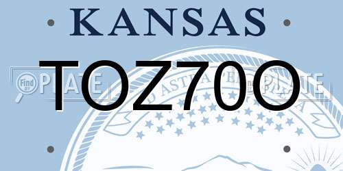 TOZ70O Kansas License Plate
