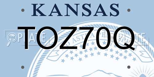 TOZ70Q Kansas License Plate