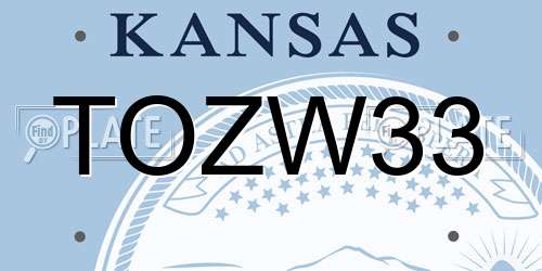 TOZW33 Kansas License Plate