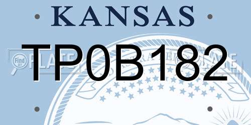 TP0B182 Kansas License Plate