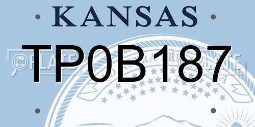 TP0B187 Kansas License Plate