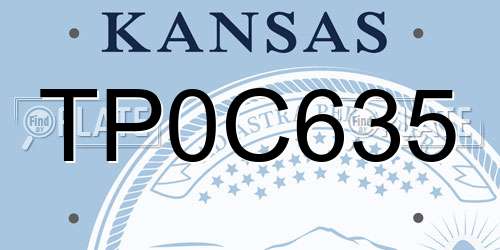 TP0C635 Kansas License Plate