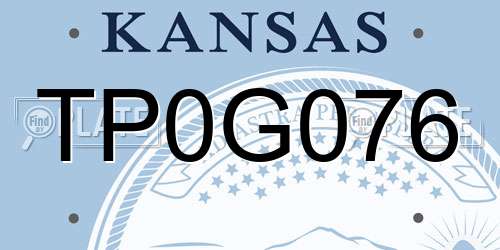 TP0G076 Kansas License Plate
