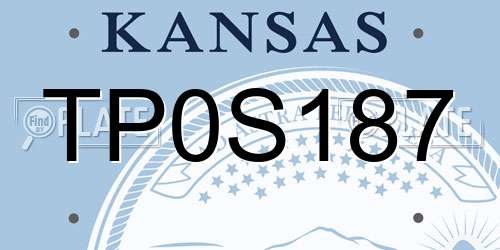TP0S187 Kansas License Plate