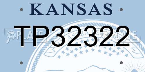TP32322 Kansas License Plate