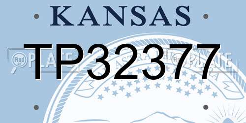 TP32377 Kansas License Plate