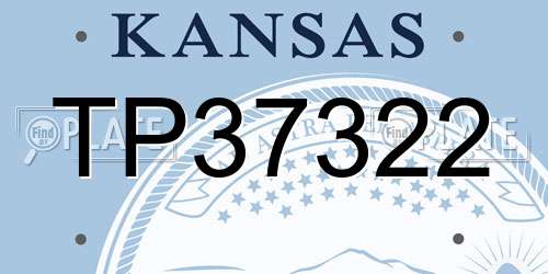 TP37322 Kansas License Plate