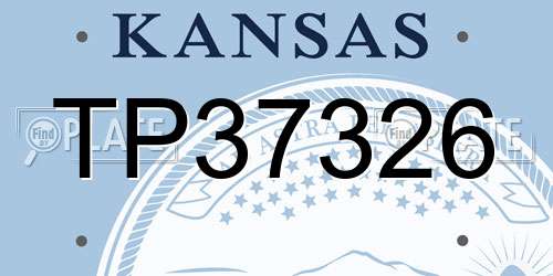 TP37326 Kansas License Plate