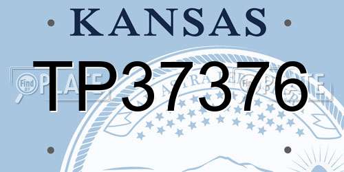 TP37376 Kansas License Plate