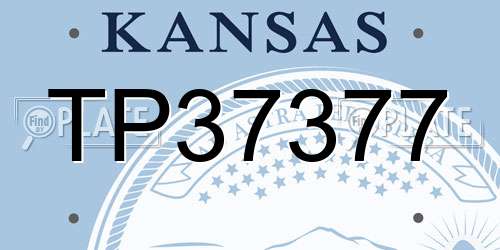TP37377 Kansas License Plate