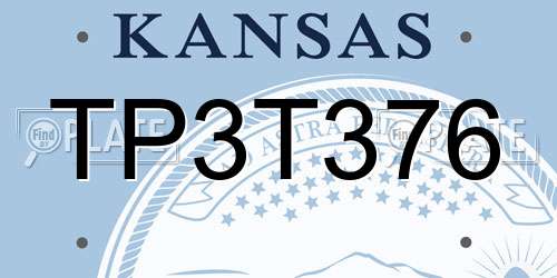 TP3T376 Kansas License Plate