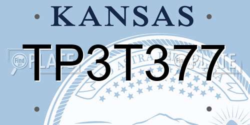 TP3T377 Kansas License Plate