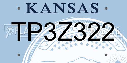 TP3Z322 Kansas License Plate
