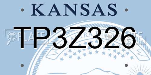 TP3Z326 Kansas License Plate