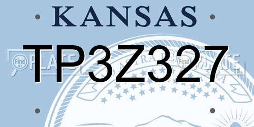 TP3Z327 Kansas License Plate