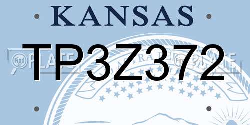 TP3Z372 Kansas License Plate